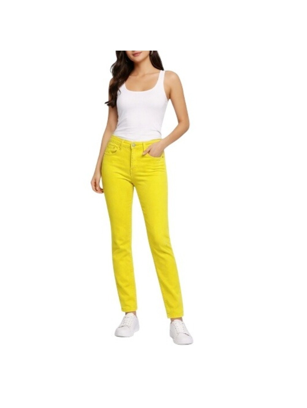 Pilcro and the Letterpress Serif Skinny Jeans Chartreuse Neon Green Size 27